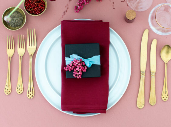 Merlot Red Napkin flat view