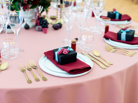 Rose Blush and Merlot Red