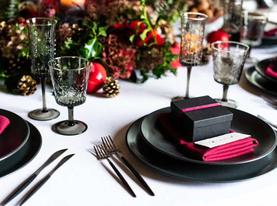 Arctic White and Merlot Red