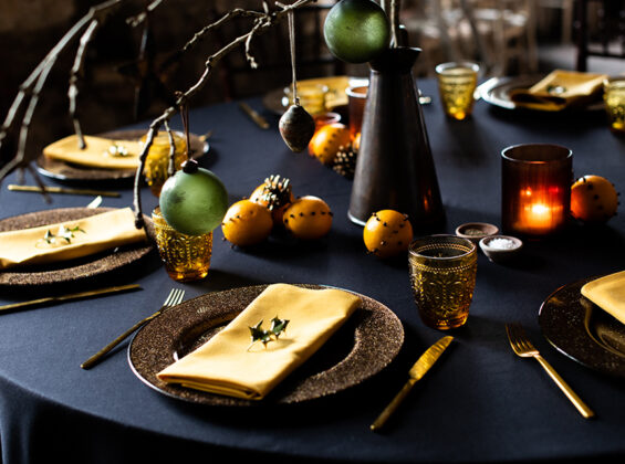 Jet Black and Honeycomb Gold