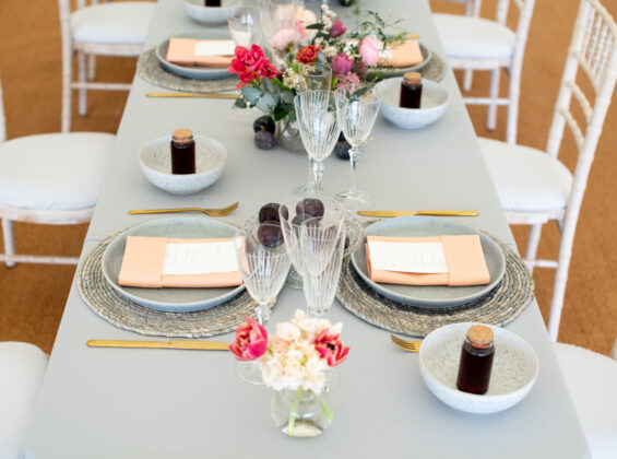 Pebble Grey with Coral