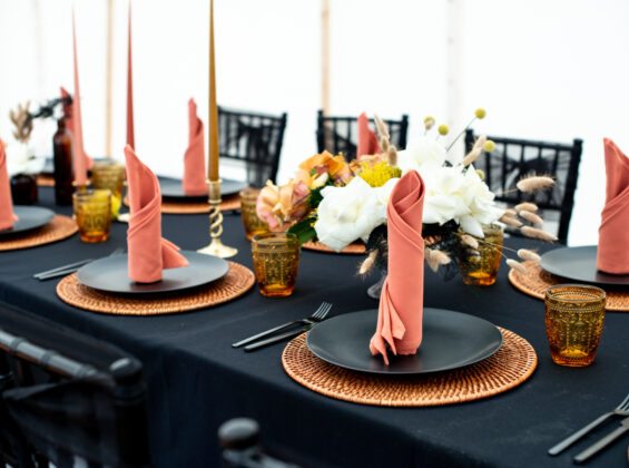 Jet Black with Autumn Orange